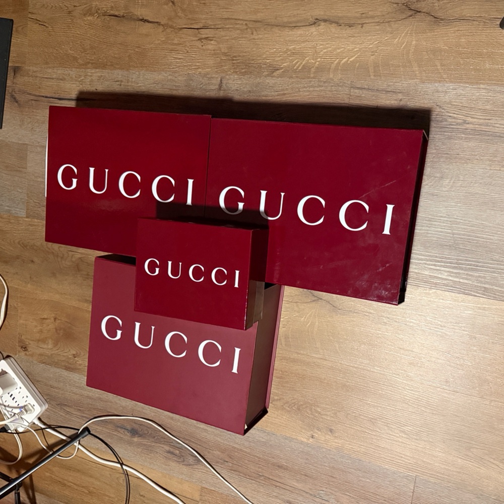 Gucci Maroon Decorative Box Set-4 Boxes - Picture 3 of 13
